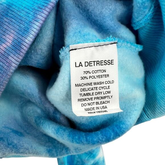 La Detresse Revolve Womens Blueberry Mystic Tie Dye Sweatshirt Size Medium M - Picture 10 of 11